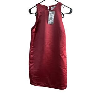 Cocktail party satin mini shift dress , New with tags Burgundy wine color Small